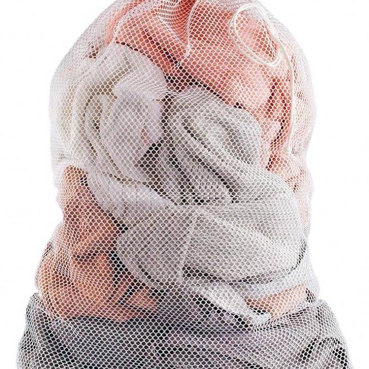 Net Laundry Bag with Draw String for wholesale by Still Water Linens
