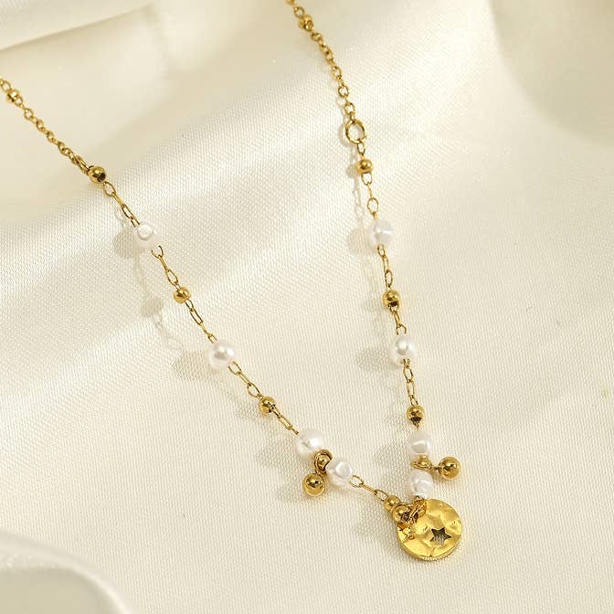 stainless steel pearl necklace - BJ210172 for wholesale by Kapyco