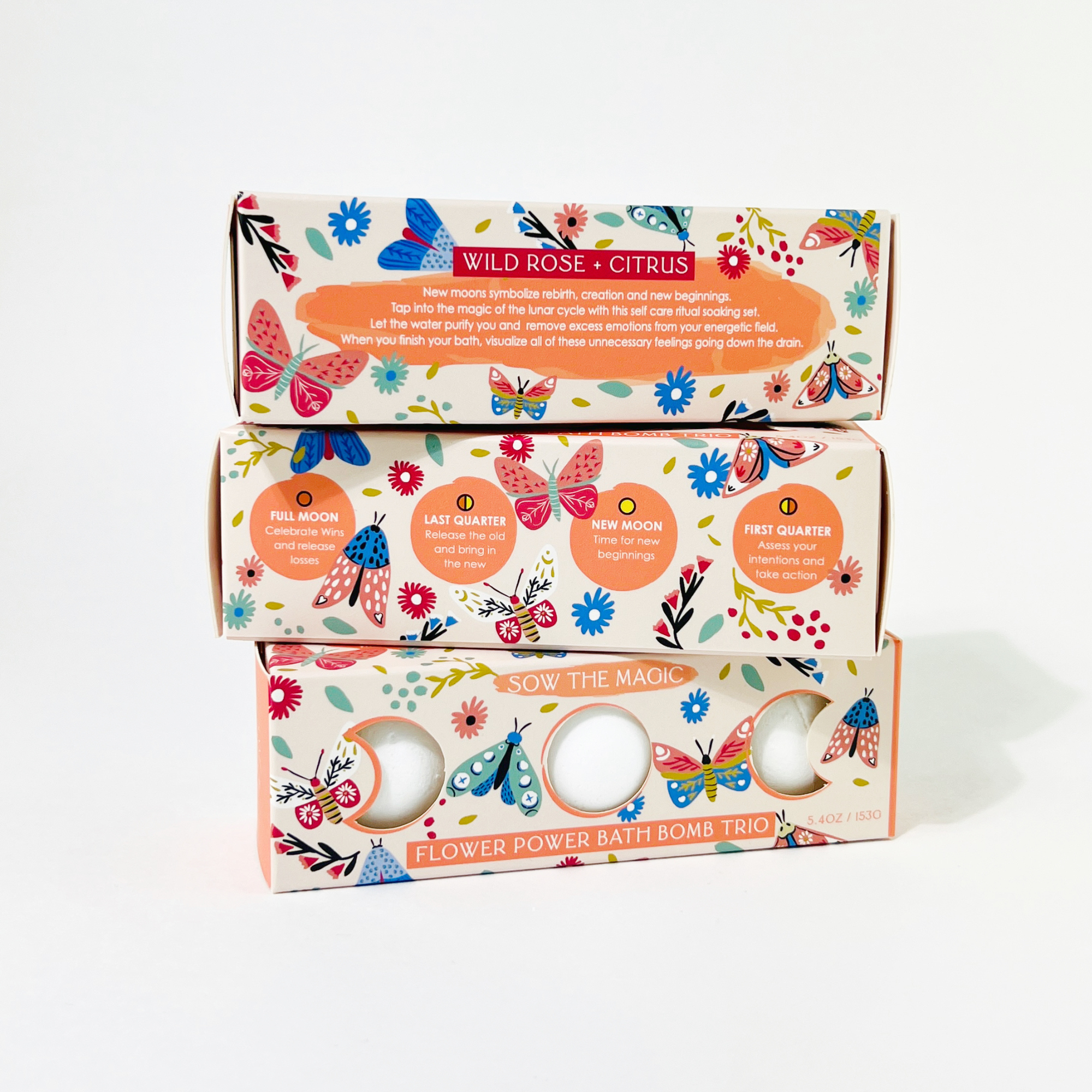 Sow the Magic - Venta al por mayor Bombas de baño - Trío de bombas de baño con fases lunares y flores1