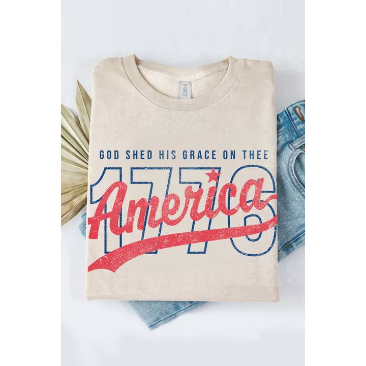 HRTandLUV - Wholesale T-Shirt (Graphic) - Women's - GOD SHEED HIS GRACE ON THEE WASHED GRAPHIC TEE