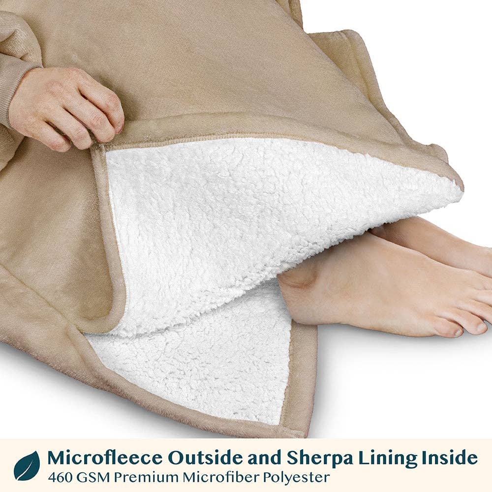 Pavilia - Wholesale Hoodie - Women's - Chest Pocket Sherpa Hoodie Blanket - Patch Pocket (Regular / Long)161