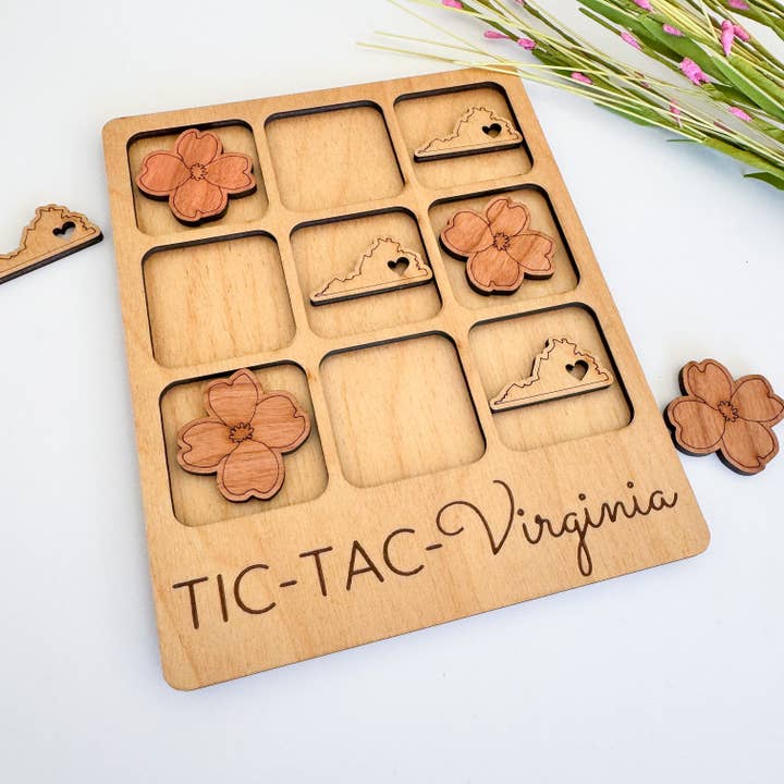 Birch House Games & Gifts - Wholesale Board Game - Virginia State Gift - Tic-Tac-Toe VA Game - Customizable3
