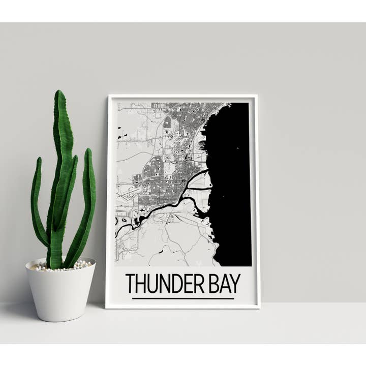 11" x 14" Thunder Bay-kaartafdruk - Art Deco-stijl voor wholesale door ILIKEMAPS