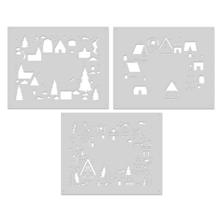 Hero Arts Color Layering Holiday Neighborhood Stencils for wholesale by Hero Arts + Spellbinders Wholesale