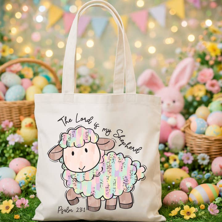 Easter Tote The Lord Is My Sherpard Tote Jesus Bag for wholesale by RusticPrintStudio
