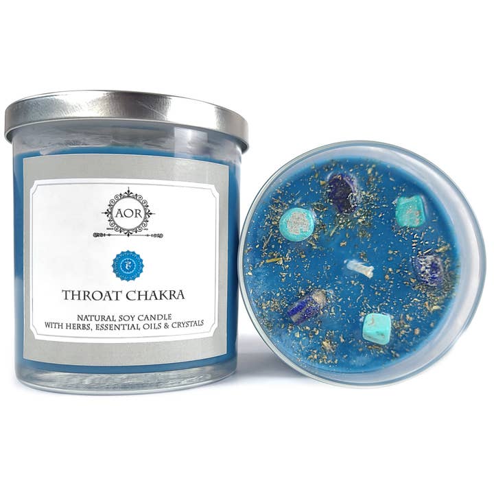 Throat Chakra Soy Candle for wholesale by Art of the Root