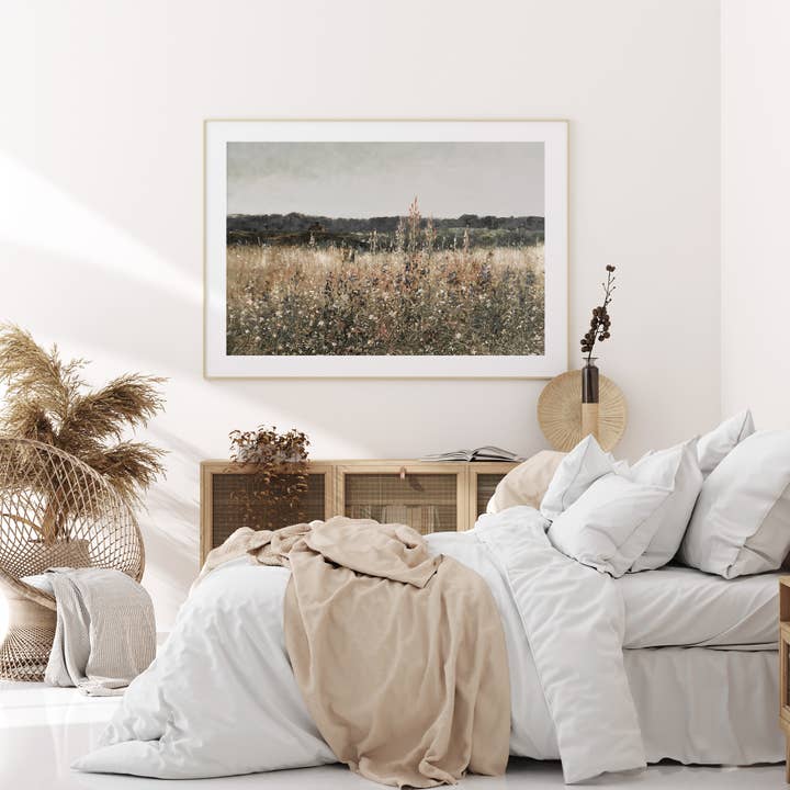 Sugar & Canvas – wholesale Art print – European Vintage Country Flower Field Moody Art Print VP362