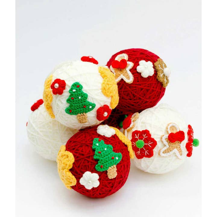 Conjunto de 6 Bolas de Natal em Croché Feitas à Mão por atacado de The Way to You