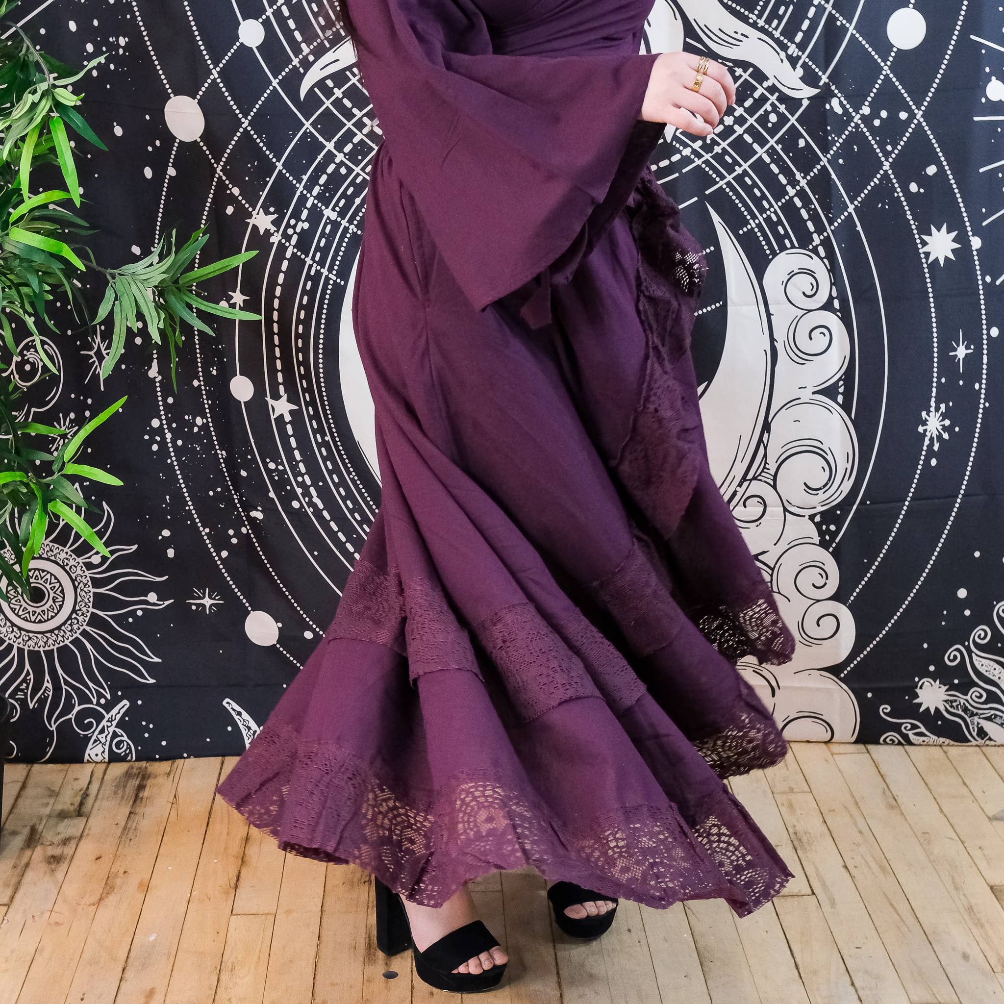 Karma Nepal Crafts - Venta al por mayor Conjuntos de top y falda - Mujer - Conjunto de falda fluida boho de encaje de algodón13