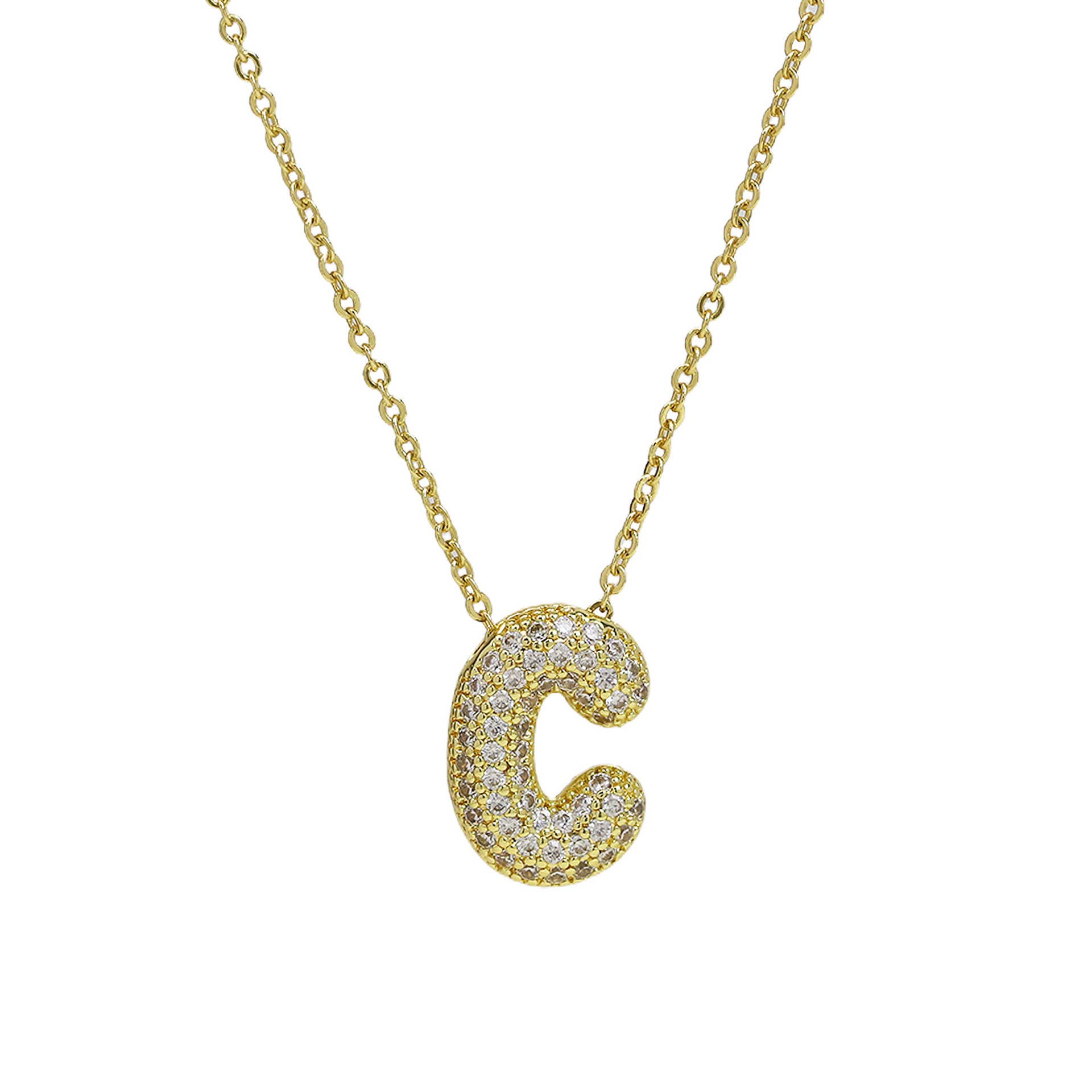 Savvy Bling – Engroshandel Halskæde med vedhæng – Medium Initial CZ Ballon Boble Halskæde 0,57”1