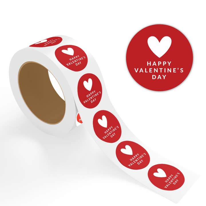 Valentine’s Day - 500 Labels/Roll - 2"x2" - Style 1 for wholesale by StickerJet