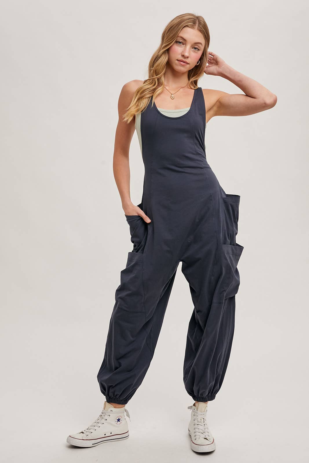 Bluivy - Wholesale Jumpsuit - Women's - RELAXED FIT BEGGY PANTS JUMPSUIT WITH POCKETS4