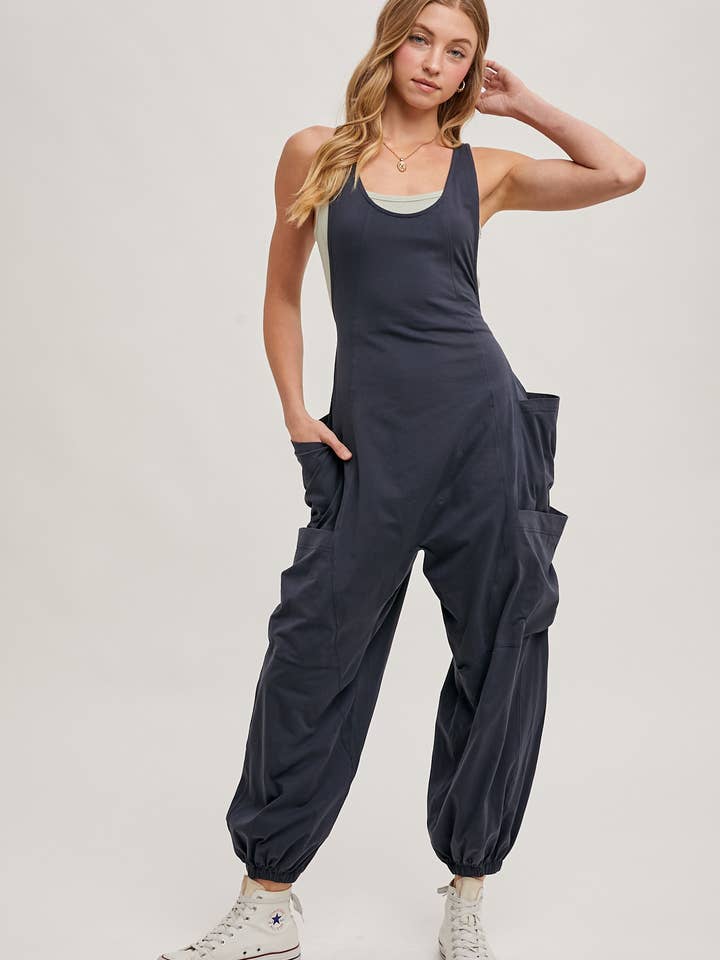 Bluivy - Wholesale Jumpsuit - Women's - RELAXED FIT BEGGY PANTS JUMPSUIT WITH POCKETS4