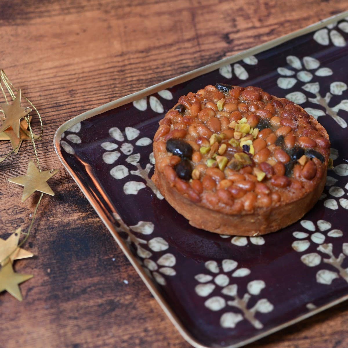 Maison Lilo - Wholesale Decorative Tray - Mahogany enamel metal tray 15x25, gold border2