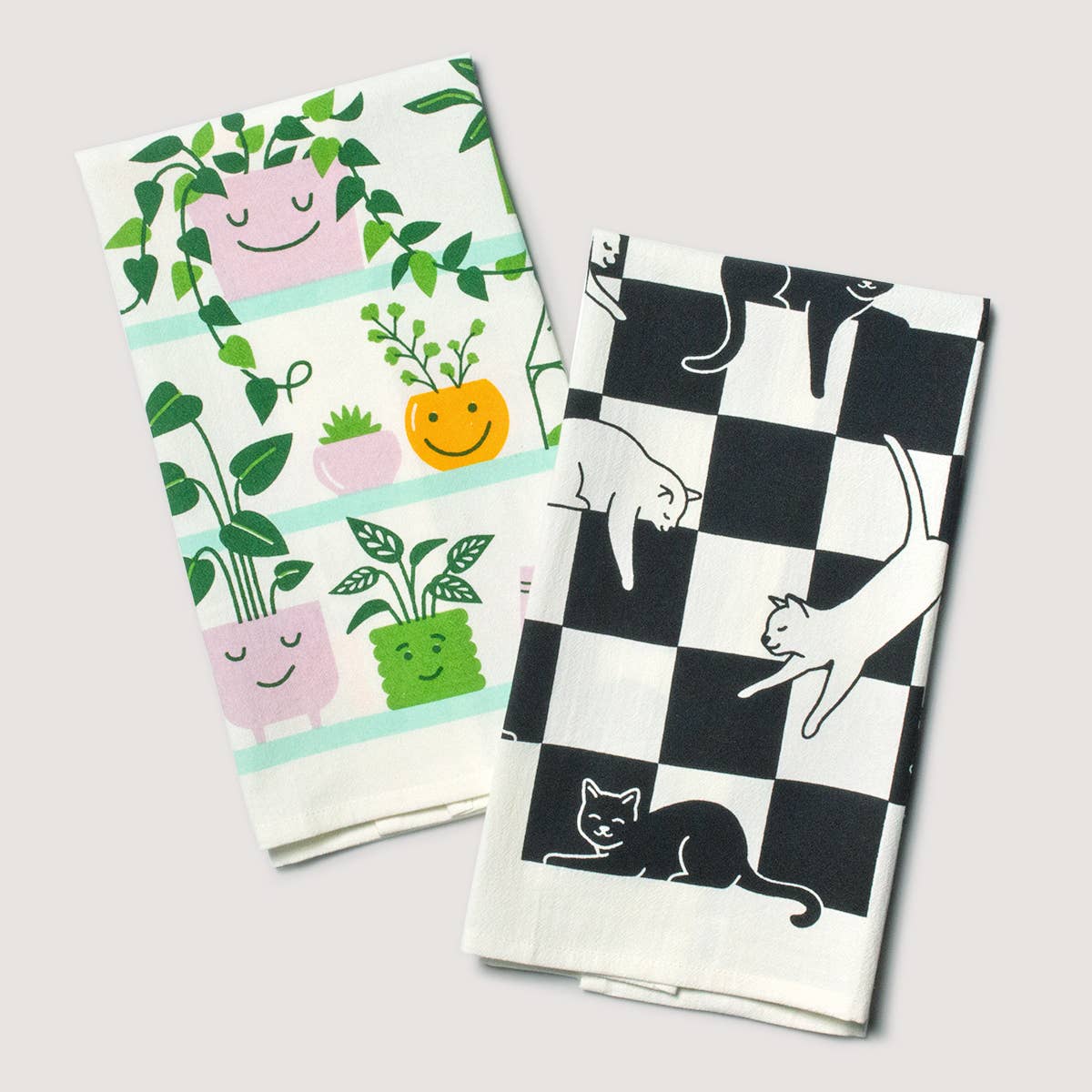 Seltzer Goods - Wholesale Tea Towel - Checker Cat Tea Towel2