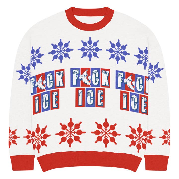 F*ck ICE Holiday Sweater for wholesale by Petty Snacks