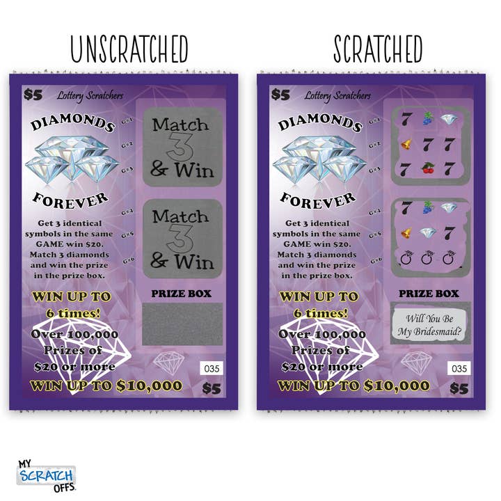 My Scratch Offs - Wholesale Card Game - Will You Be My Bridesmaid Proposal Fake Scratch Off Lotto