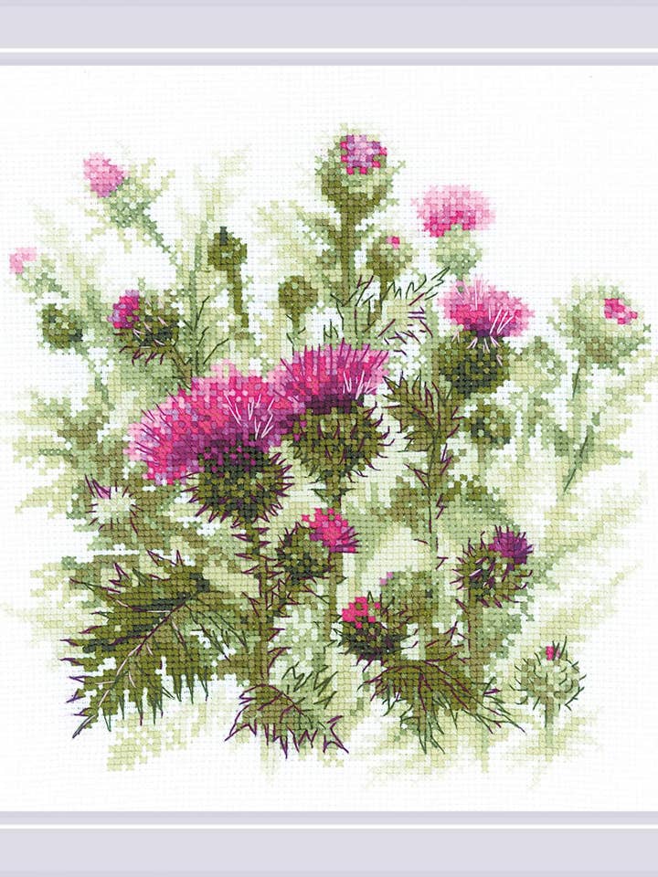 Kit de Broderie au Point de Croix de Riolis 1852 Chardon pour la vente par RIOLIS