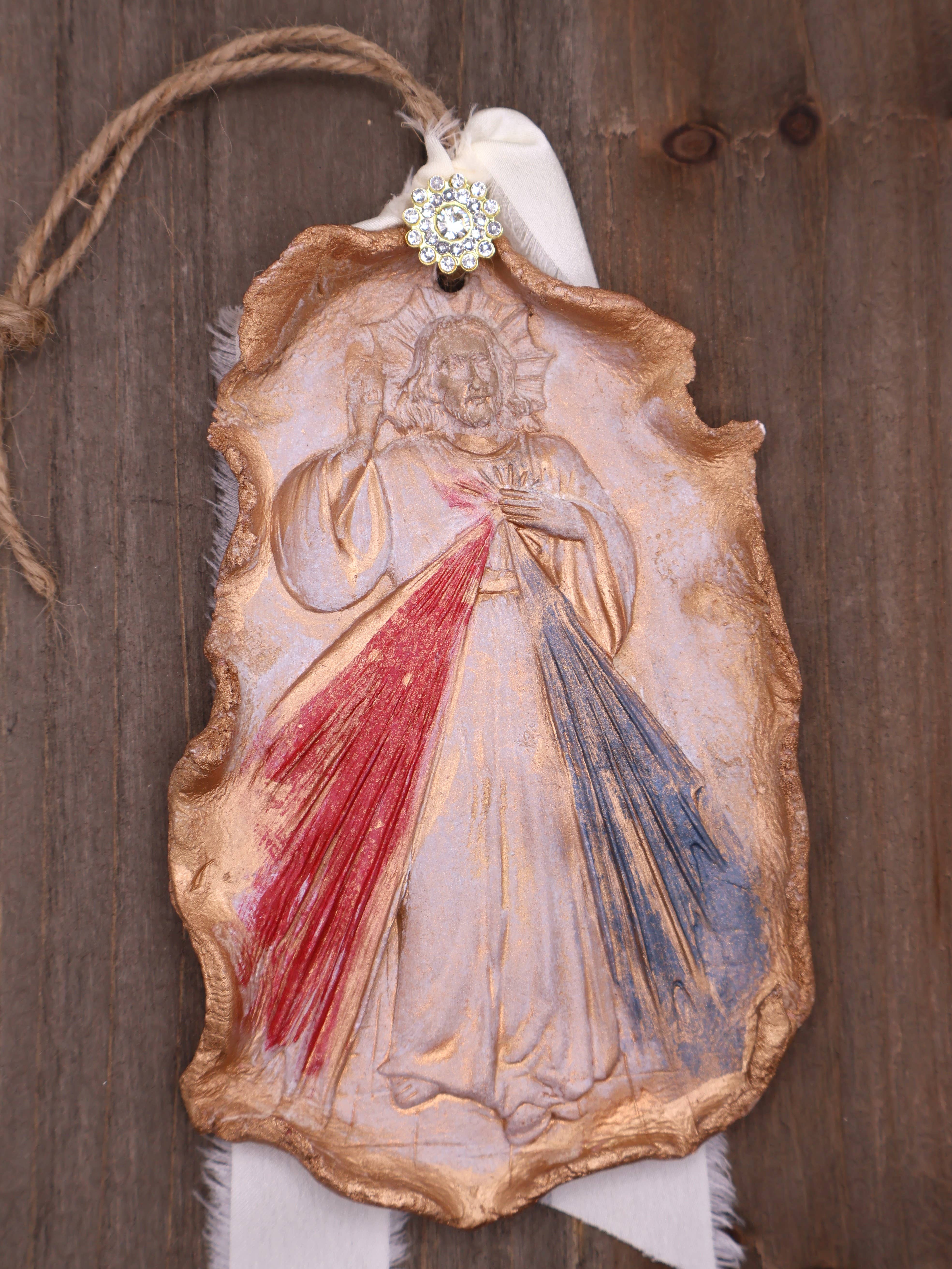 Provincial Posh - Wholesale Sculpture - The Divine Mercy, Handmade Clay Art4