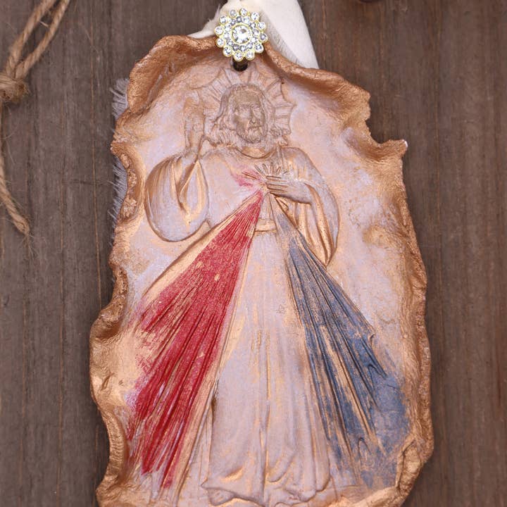 Provincial Posh - Wholesale Sculpture - The Divine Mercy, Handmade Clay Art4