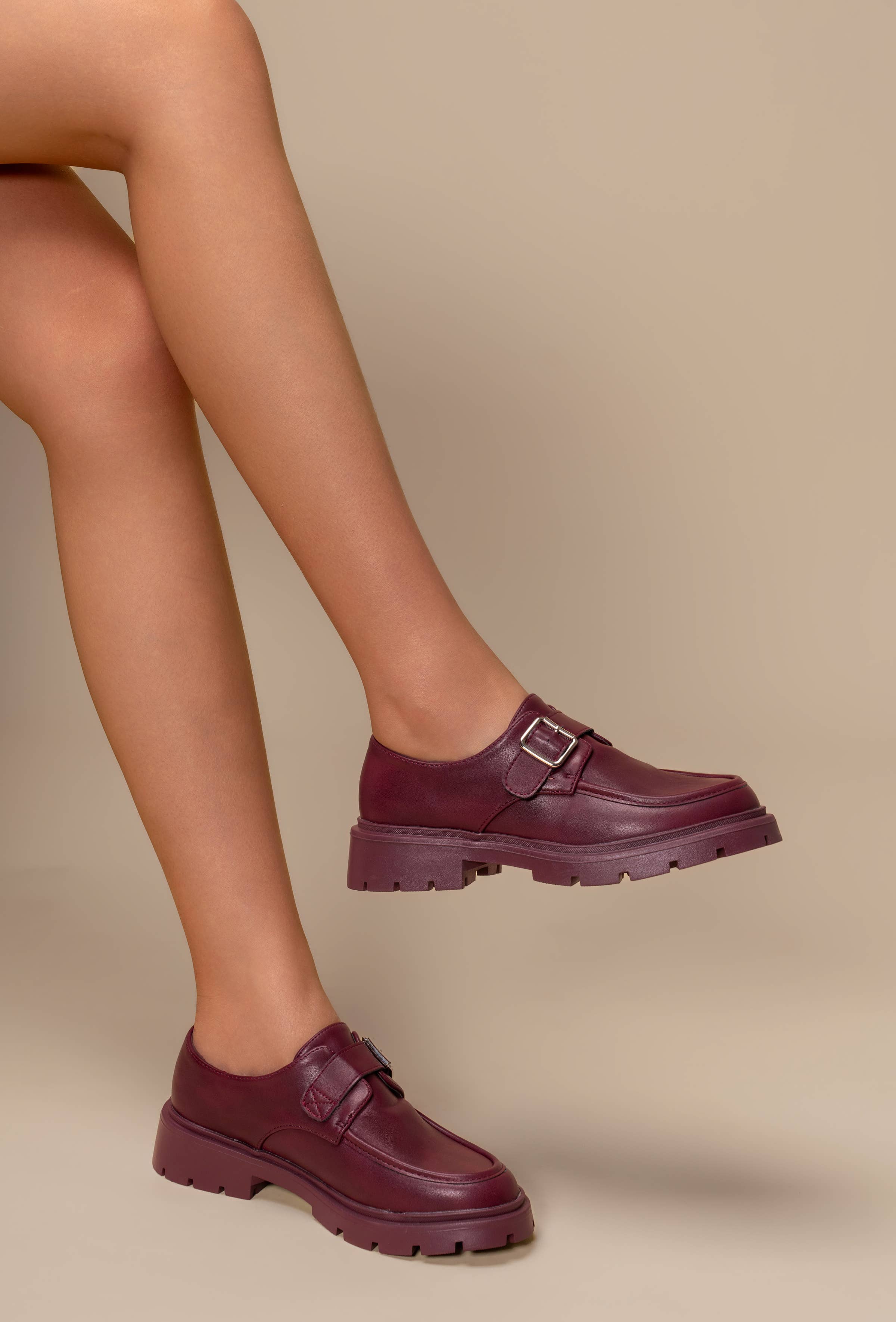 C'M PARIS - Wholesale Loafers - Women's - Chunky Loafer with Strap and Buckle 77-65311