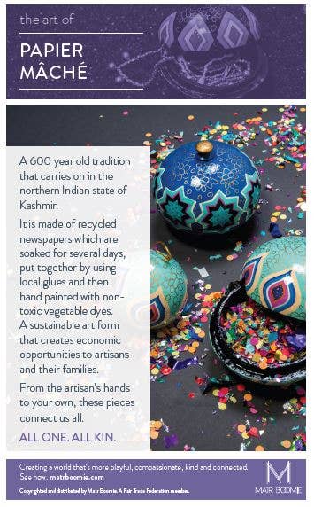 Matr Boomie Fair Trade - Vendita all'ingrosso Scatole decorative - Set di 6 Scatole in Cartapesta Paradise Hearts - Assortite3