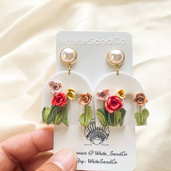 Boho oorbellen - oorbellen met bloemen voor wholesale door WhiteSandCo