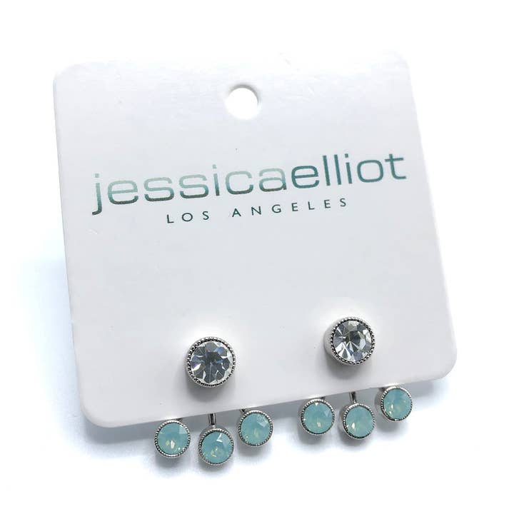 Ohrstecker-Set Audrey aus Sterlingsilber mit Ohrstecker und Swarovski-Kristallen für den Großhandel von Jessica Elliot Jewelry