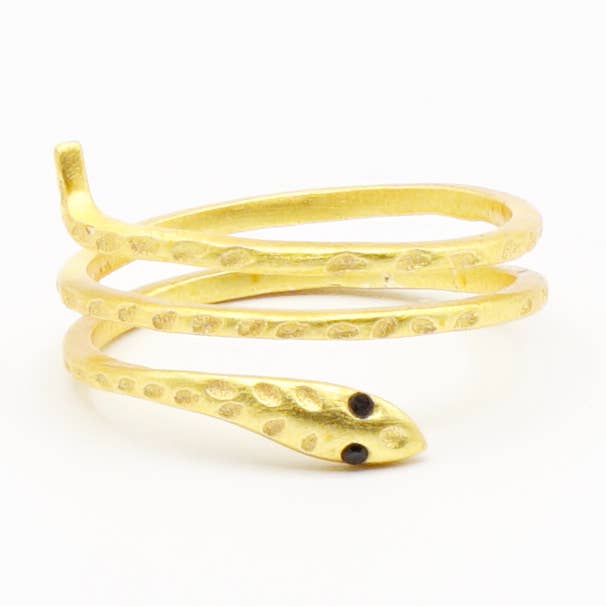 Women's rings, snake gold. Gold plated handmade for wholesale by Ele Velandia