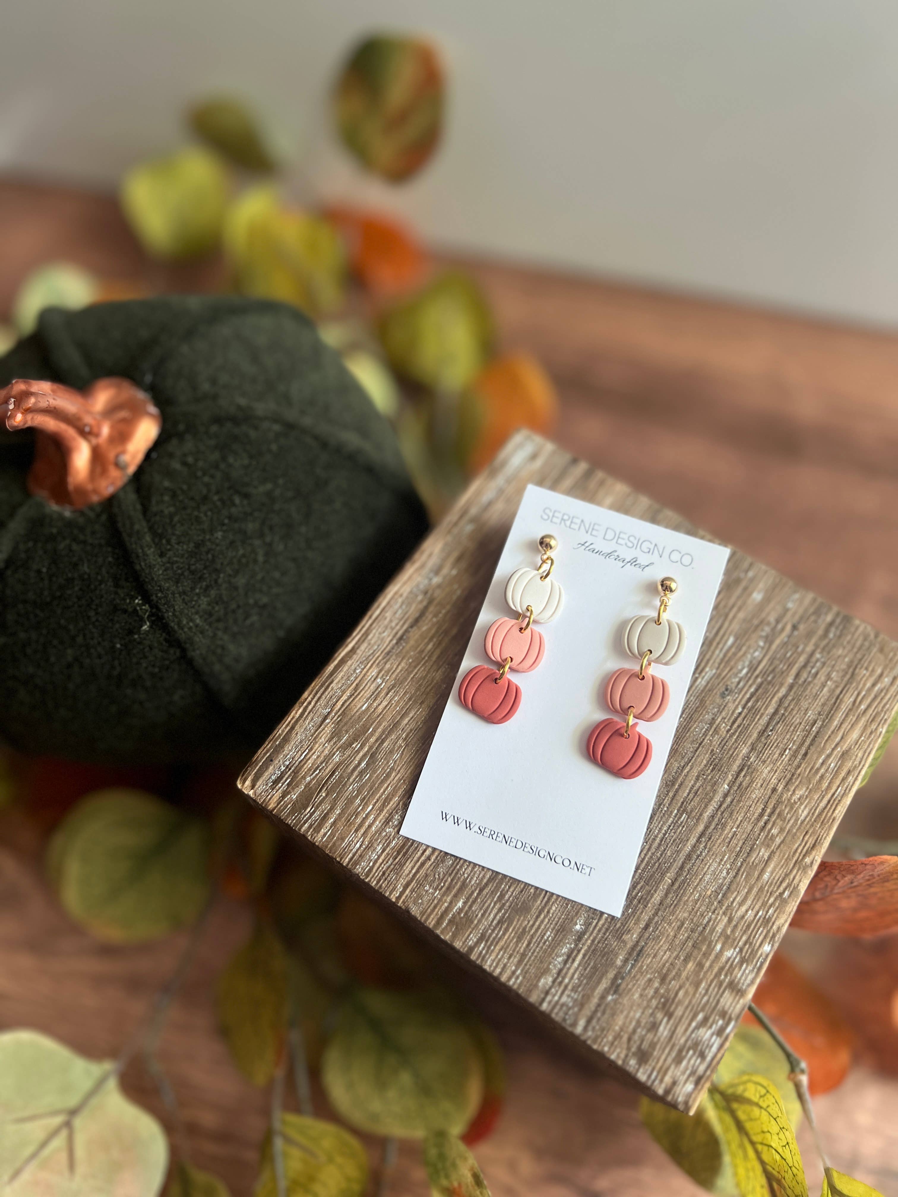 Serene Design Co. - Wholesale Dangle Earrings - Pumpkin Trio Dangles10