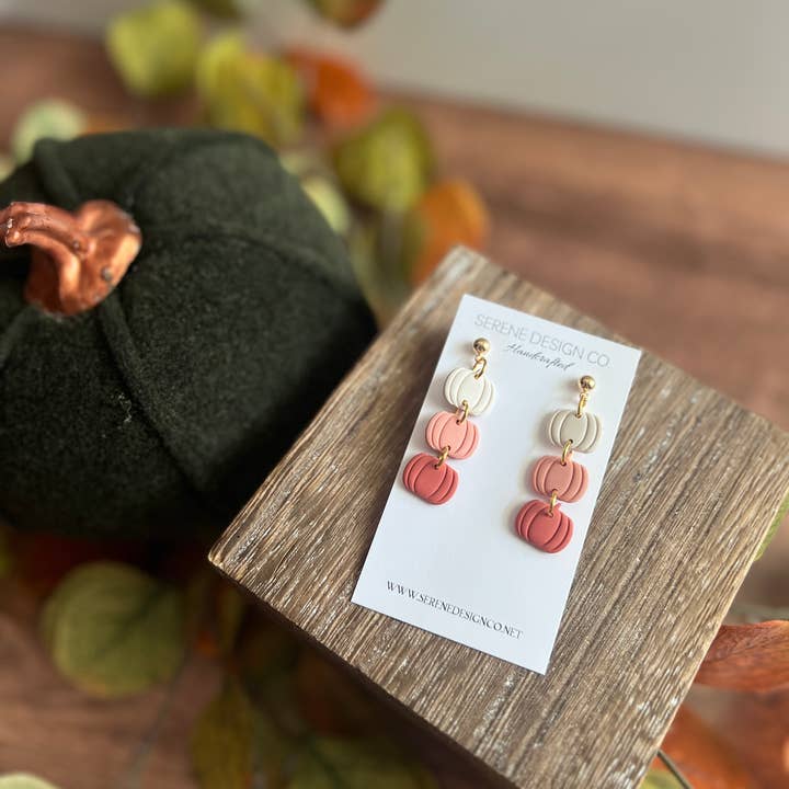 Serene Design Co. - Wholesale Dangle Earrings - Pumpkin Trio Dangles10