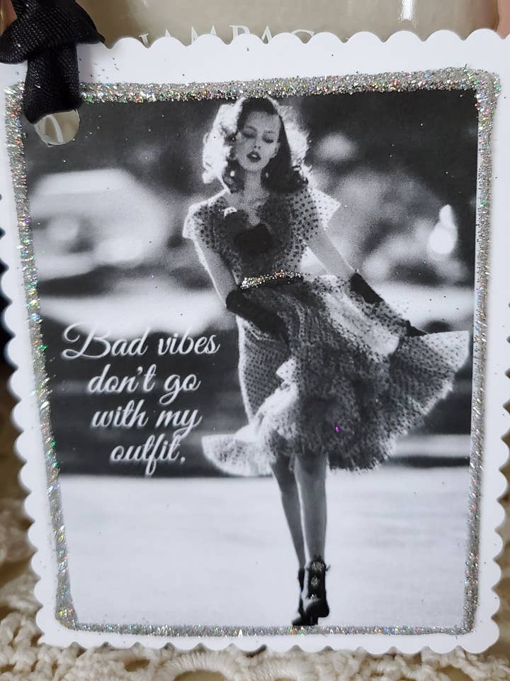Gift Tag Bad Vibes Don't Go With My Outfit for wholesale by Little Heart Designs