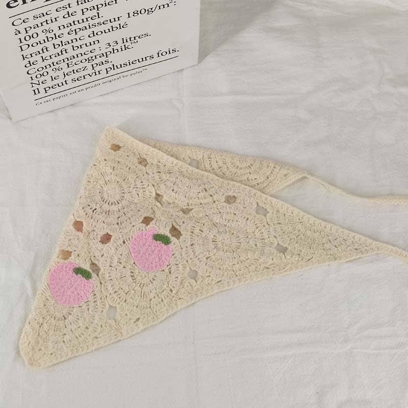 MKS America - Wholesale Bandana - Women's - Cherry Strawberry Floral checkered Crochet Bandana -56colors47