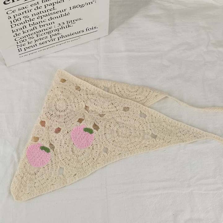 MKS America - Wholesale Bandana - Women's - Cherry Strawberry Floral checkered Crochet Bandana -56colors47