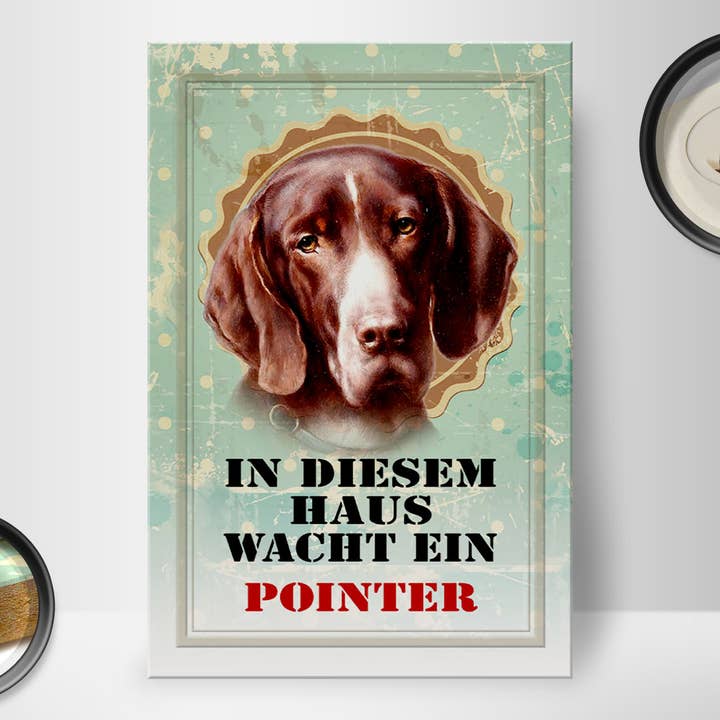 Femer - Wholesale Sign - Wooden dog sign 20x30cm in this house wakes a pointer1