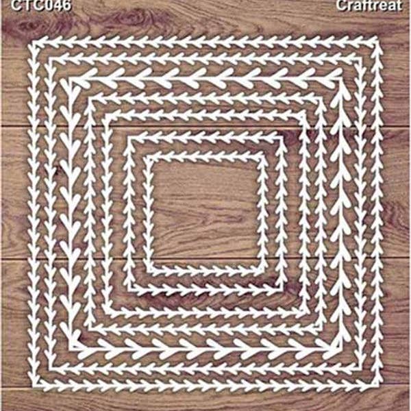 CrafTreat - Wholesale Craft supplies - CrafTreat Nested Square Wreath Laser Cut Chipboard 5.5x6