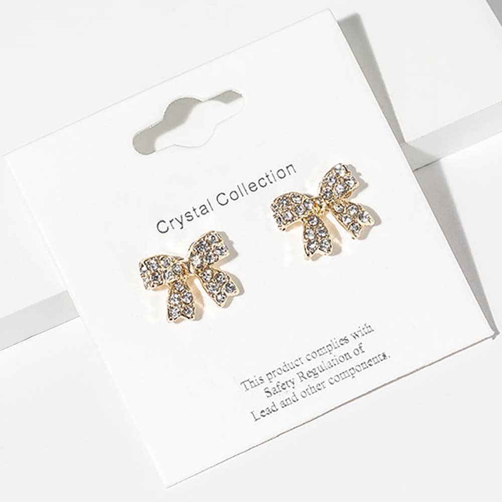 Sensibling Corp. - Vente Clous d'oreille - Boucles d'oreilles clous nœud en strass cristal17
