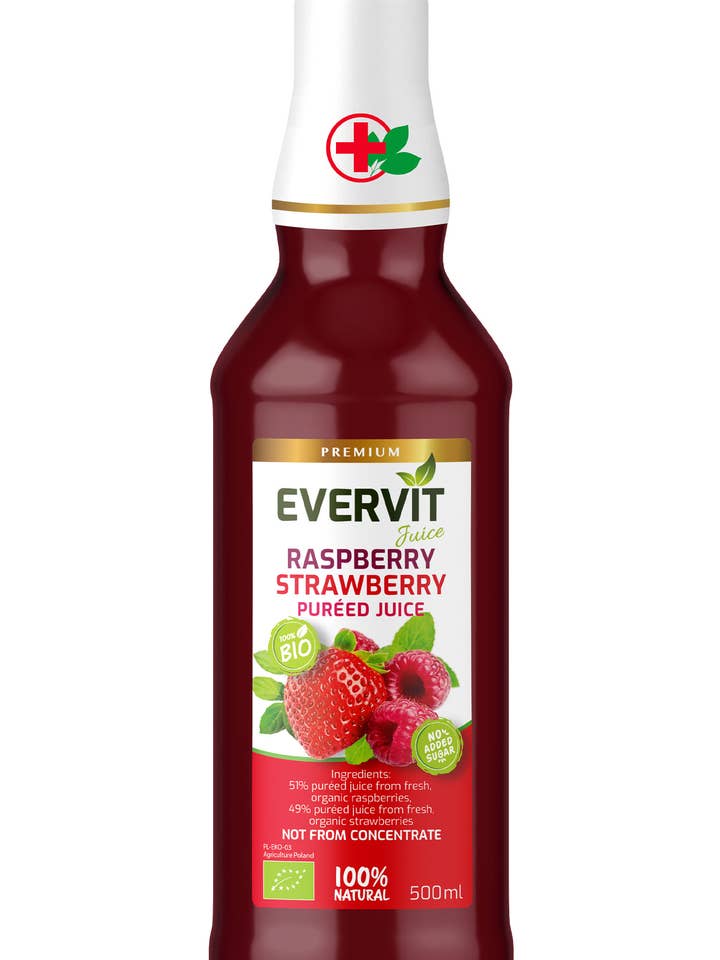 Raspberry Strawberry Pureed Juice for wholesale by Evervit Juice