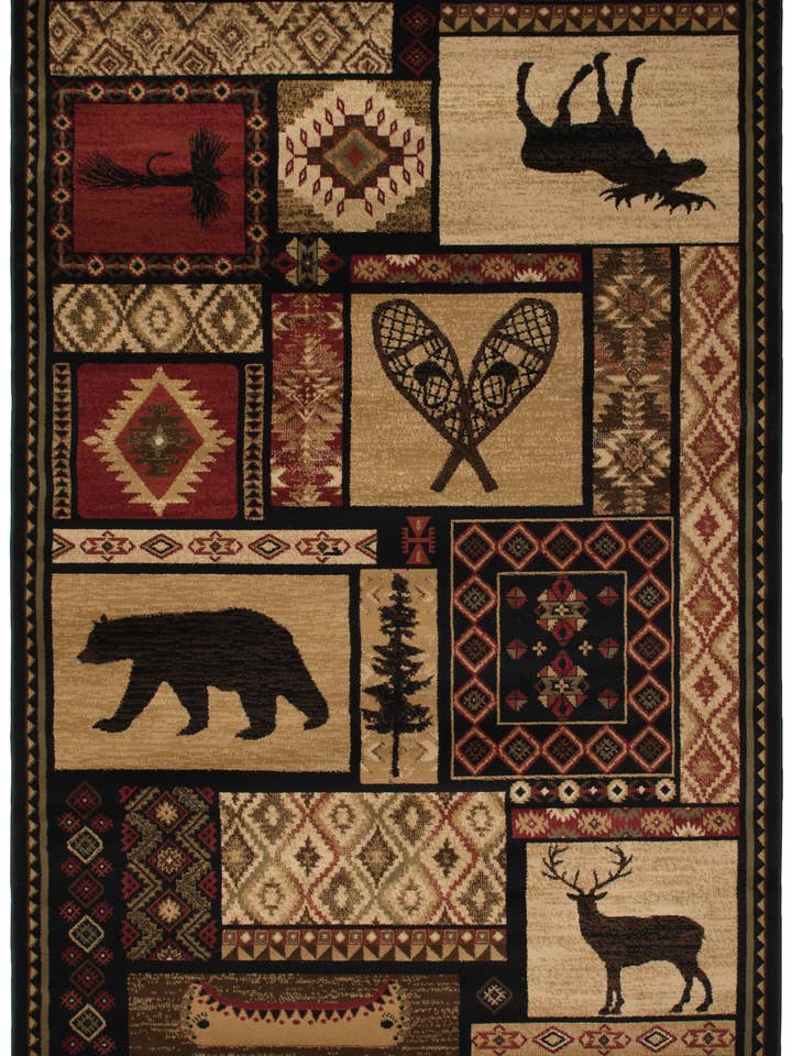 Lodge King Patchwork Lodge Area Rug for wholesale by Mayberry Carpet & Rugs