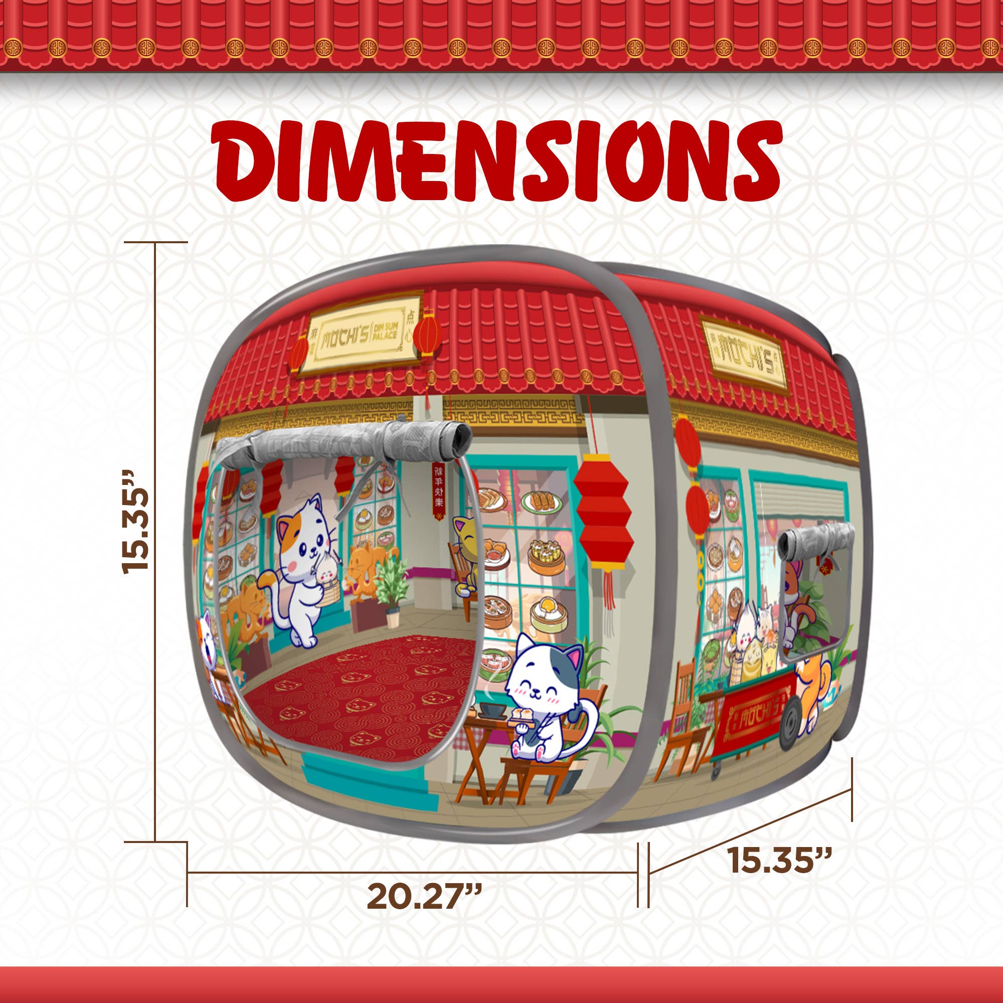 Capnip - Venta al por mayor Iglú para mascotas - Gatos y perros - Casa de Gato Plegable Mochi's Dim Sum Palace de Capnip6