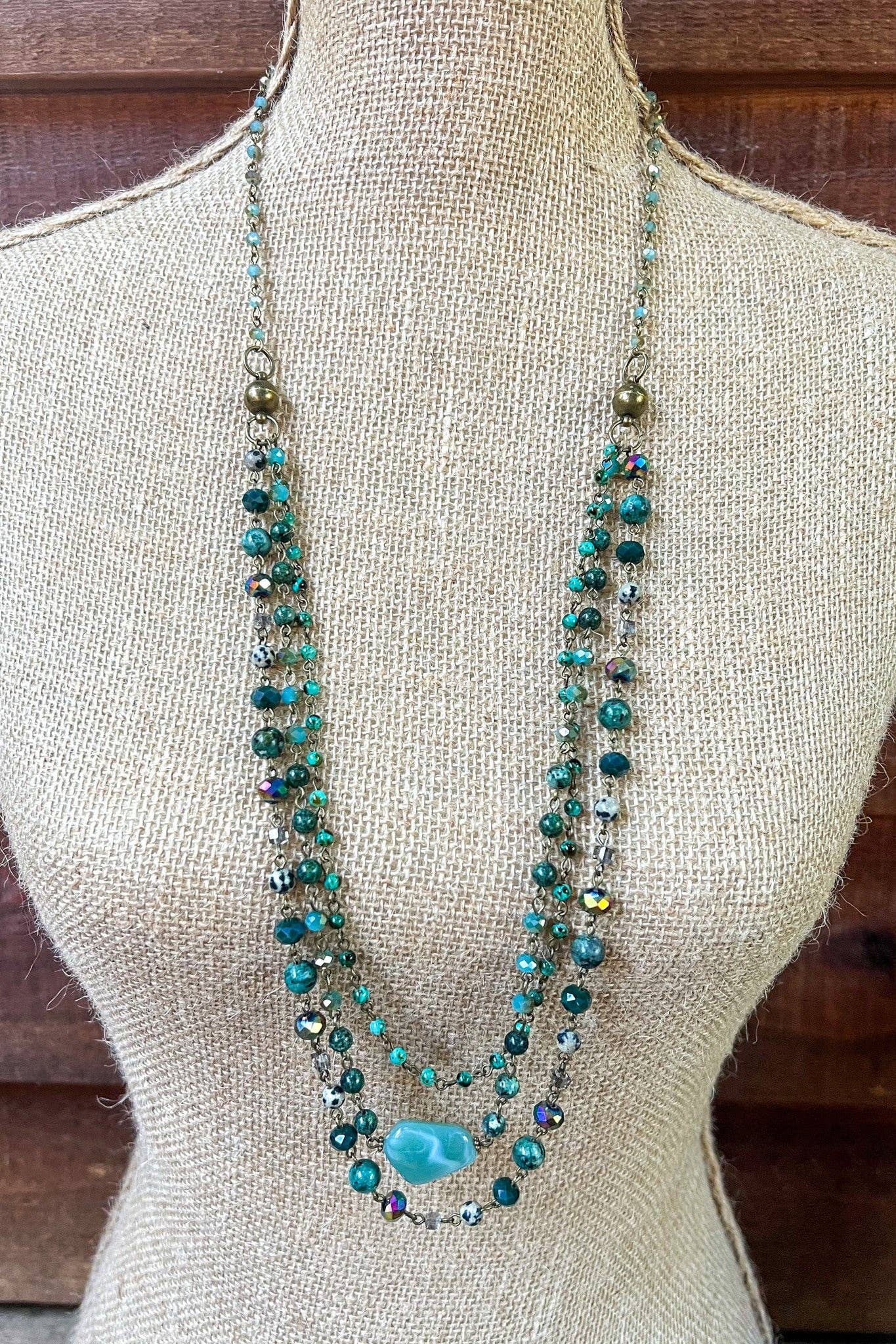 Dylan Designs - Wholesale Beaded/Pearl Necklace - Camden Necklace African Turquoise4