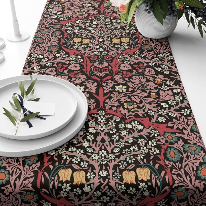 Blackthorn Rouge - William Morris Table Runner for wholesale by ART CUSHIONS
