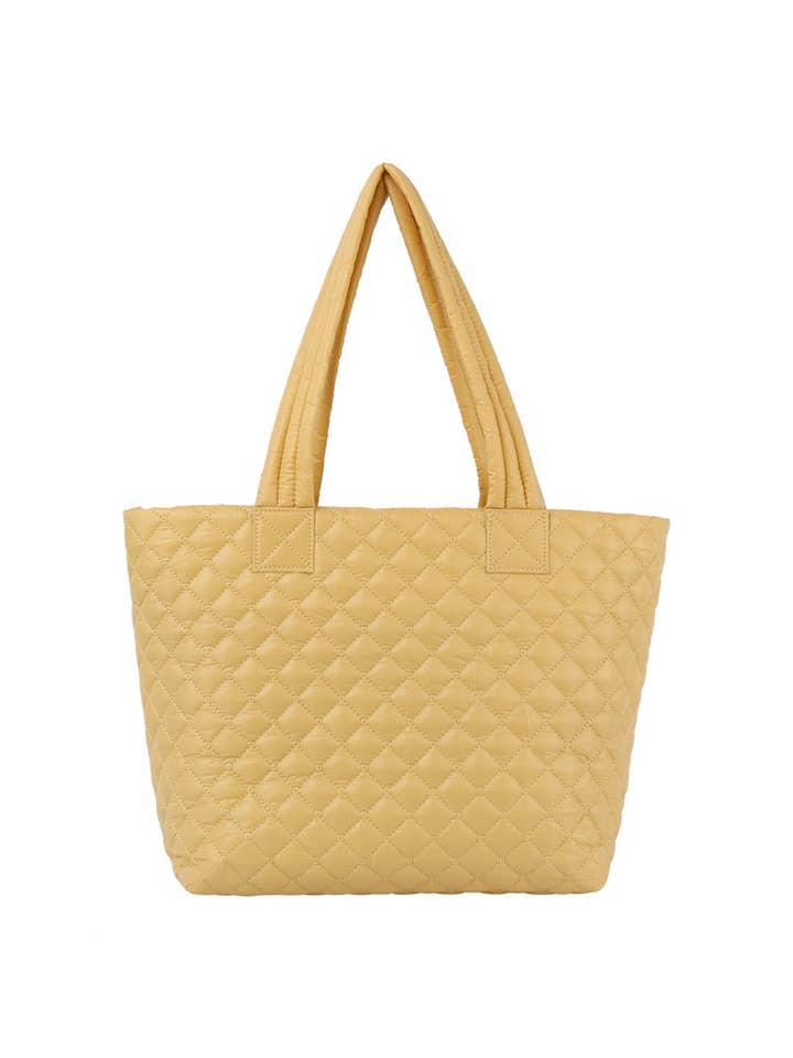 Ecostitch Light weight puffer quilted shoppers travel bag for wholesale by HR CORP