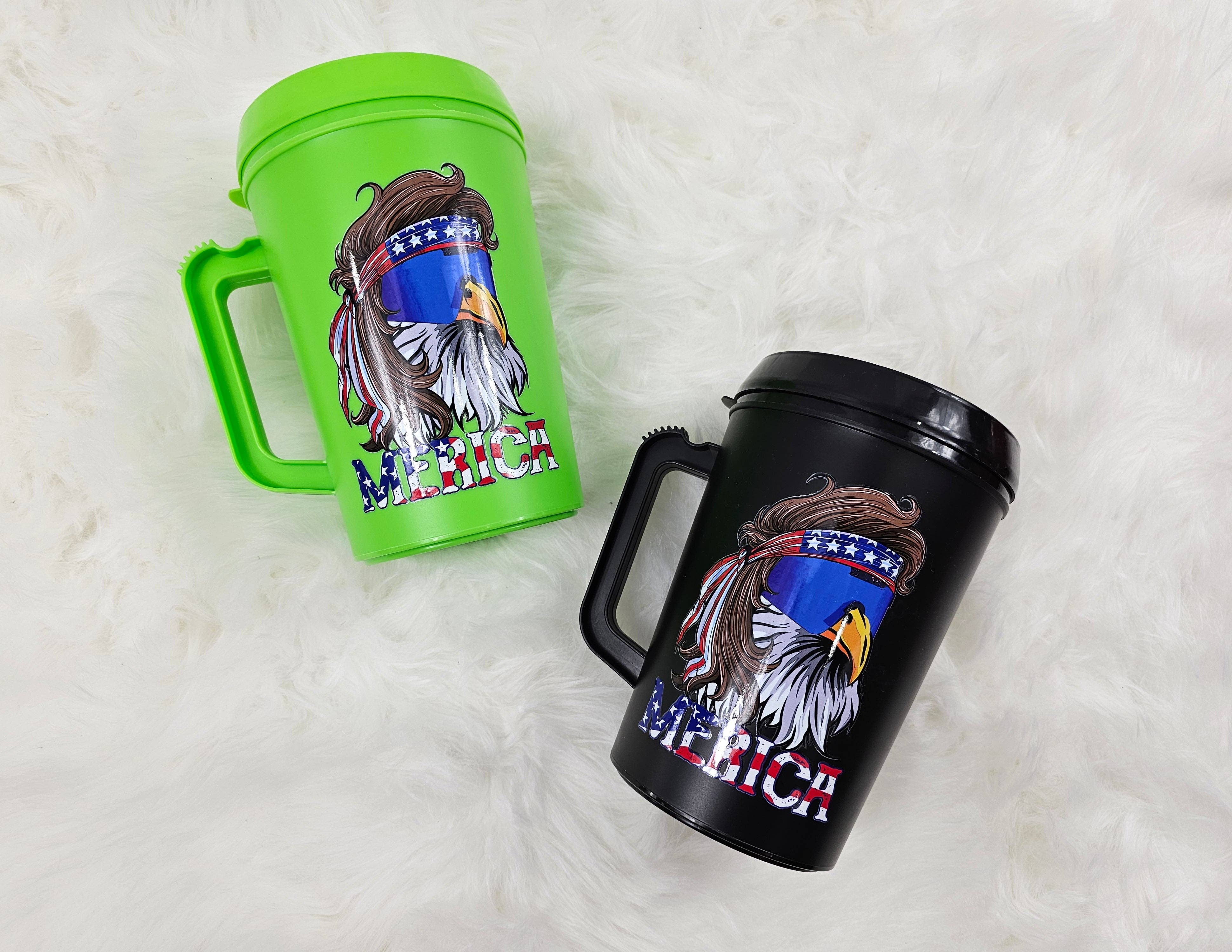 Scratch Decor - Wholesale Insulated Mug/Tumbler - "Merica USA Eagle Mullet" HIP SIPS Mega Mug 34oz1