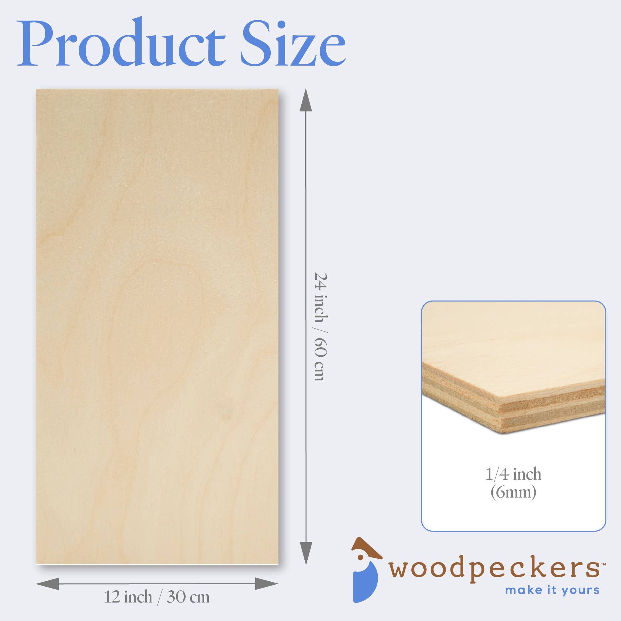 Woodpeckers Crafts - Wholesale DIY Craft Kit - Baltic Birch Plywood (Choose Your Size)3