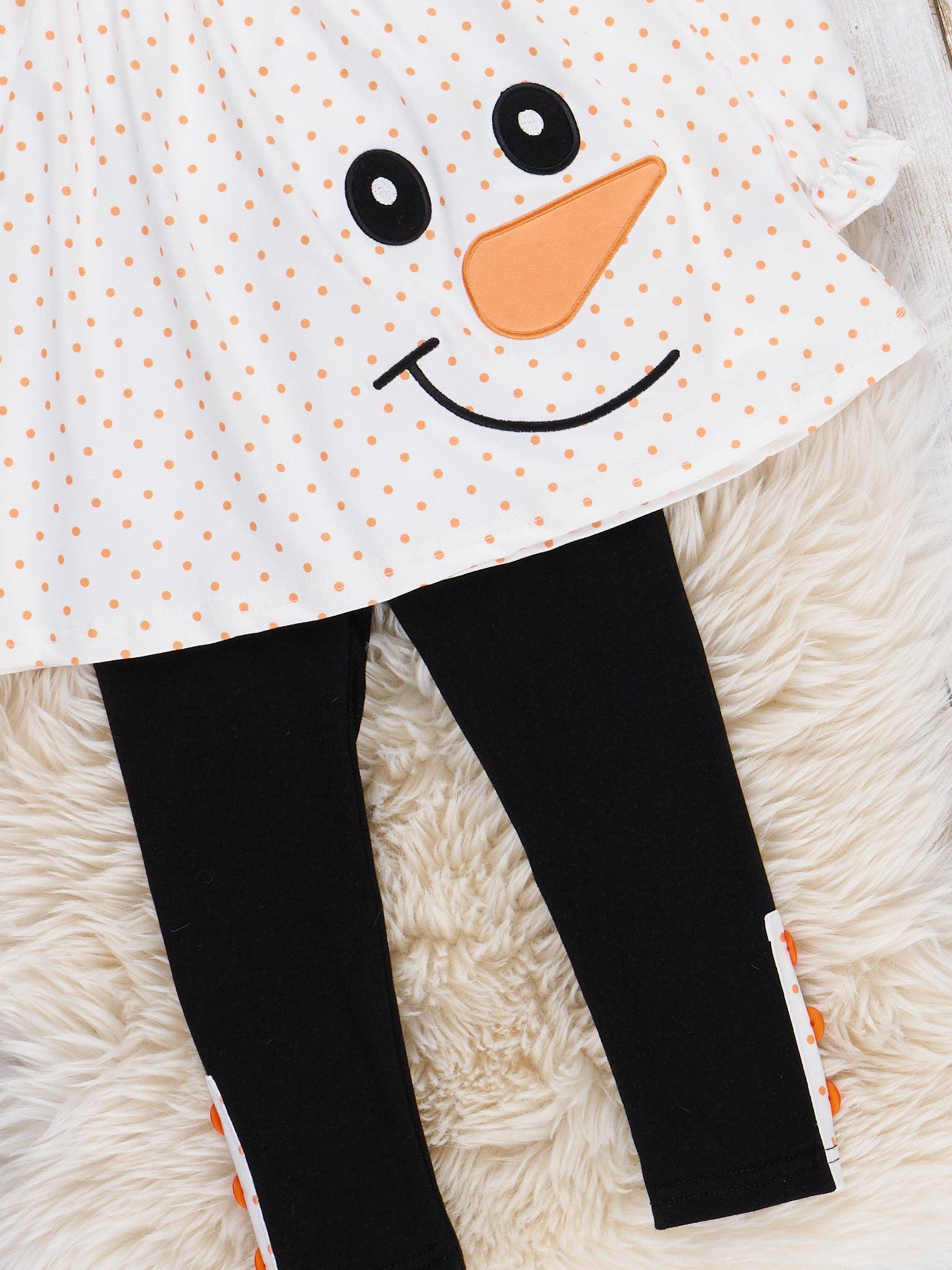 Marie Nicole Clothing - Wholesale Top & Pant Set - Kids - Frosty Smiles Embroidered Outfit3