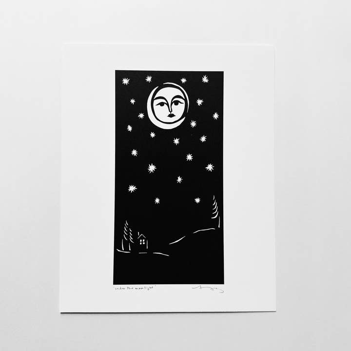 "À la lumière de la lune" Impression 8x10" pour la vente par Anna Brones