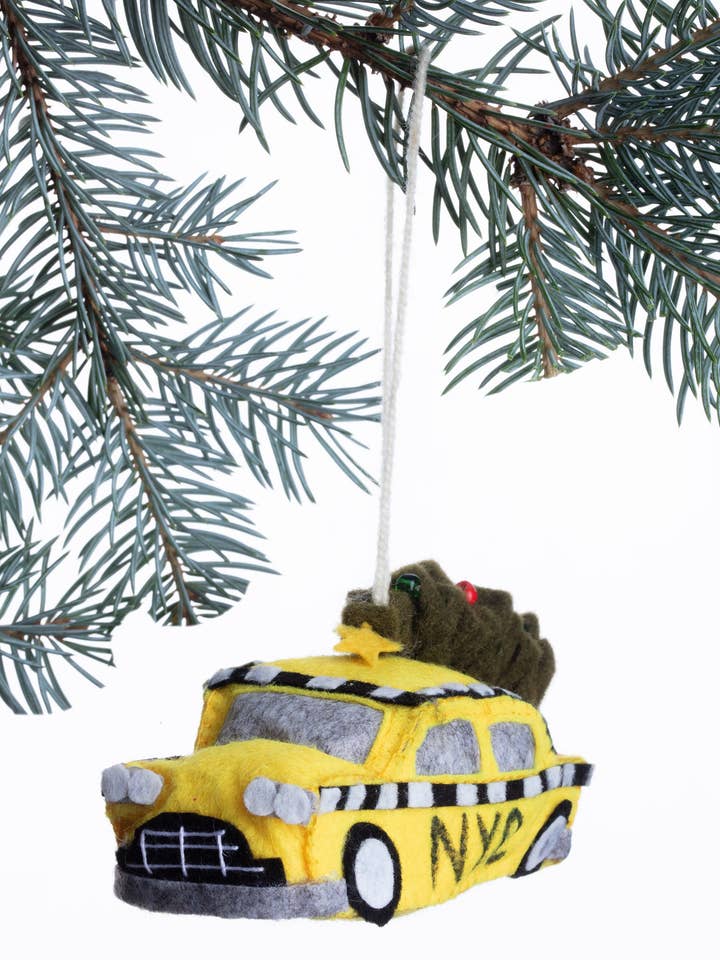 Taxi & Tree Ornament for wholesale by Silk Road Bazaar
