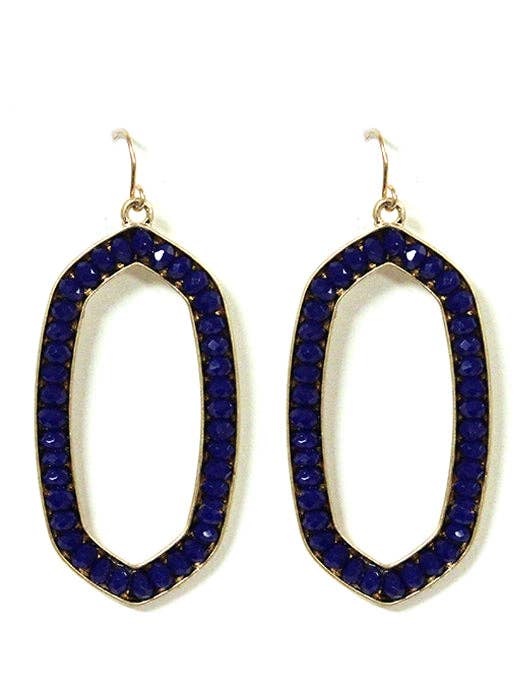 MiMi Wholesale - Wholesale Dangle Earrings - VE2614 Jewel Bead Outline Oval Dangle Earrings3