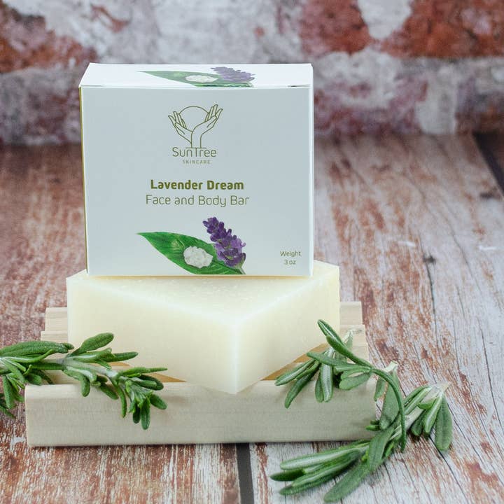 SunTree Skincare - Wholesale Bar Soap - Lavender Dream Face and Body Bar1